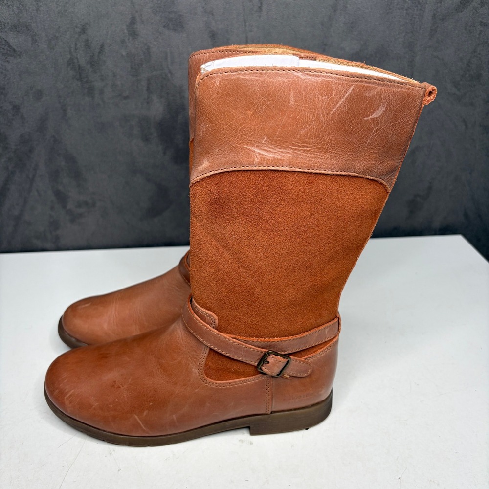 Stride Rite SR Juliette Girls Boots Leather Suede Tall Zip Riding Boots Youth 3W